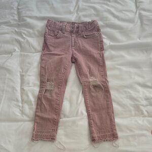 Stylish Pink Distressed Kids Jeans